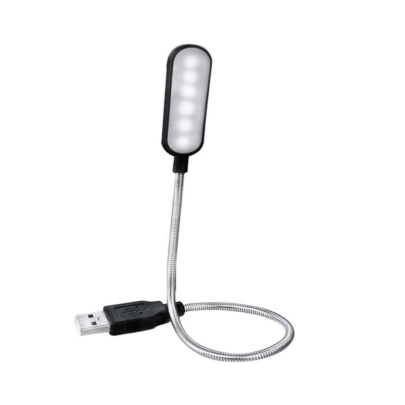 Desk Setup Laptop - Mini 4-LED-Buchlampe, tragbar, USB-Lese-Nachtlampe, weiß/warme Farbe,