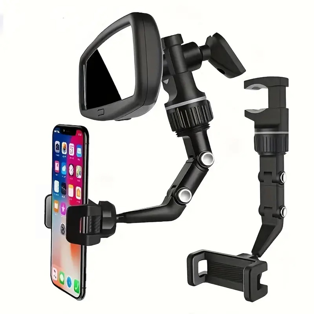Desk Setup Essentials - Rückspiegel-Autohalterung für Handys, Clip-On Handyhalter, 360°