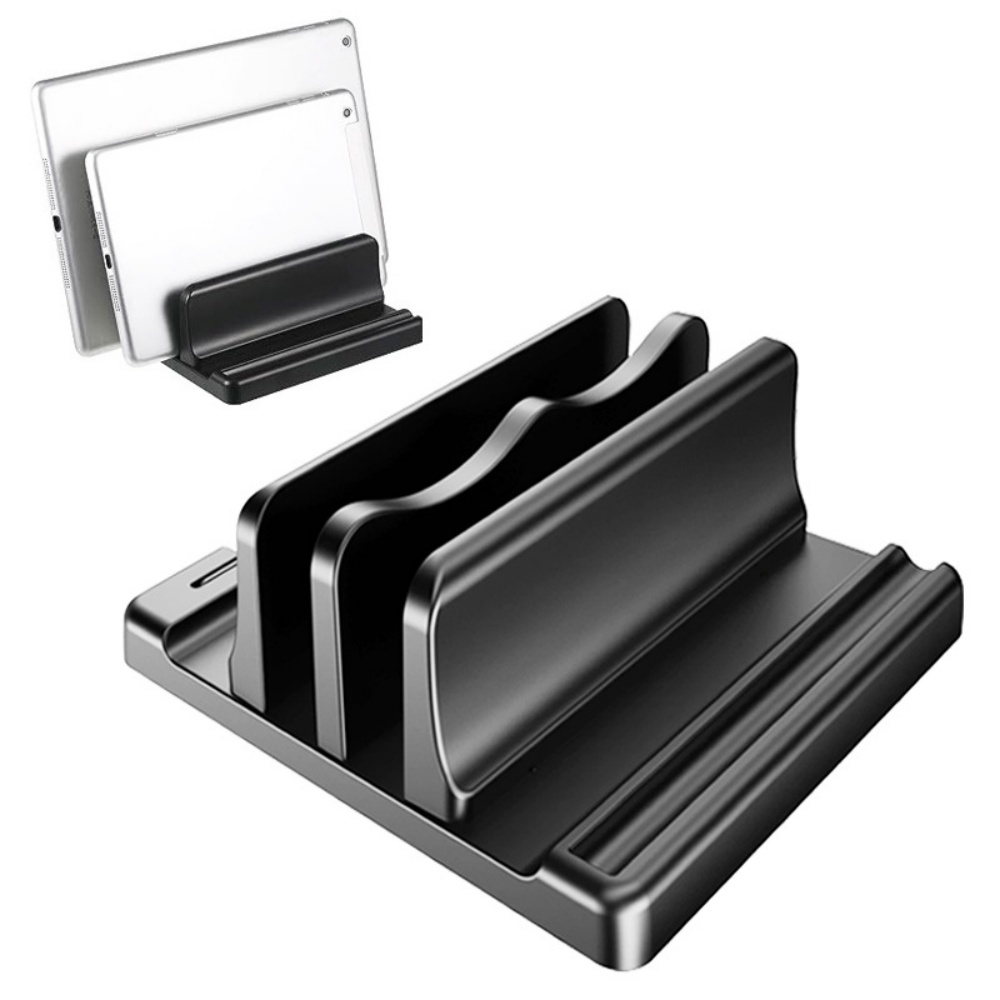 Vertical Laptop Stand - Einzel-/Doppelschlitz Vertikaler Laptop-Ständer Verstellbarer Desktop-Notebook-Halter Platzsparend
