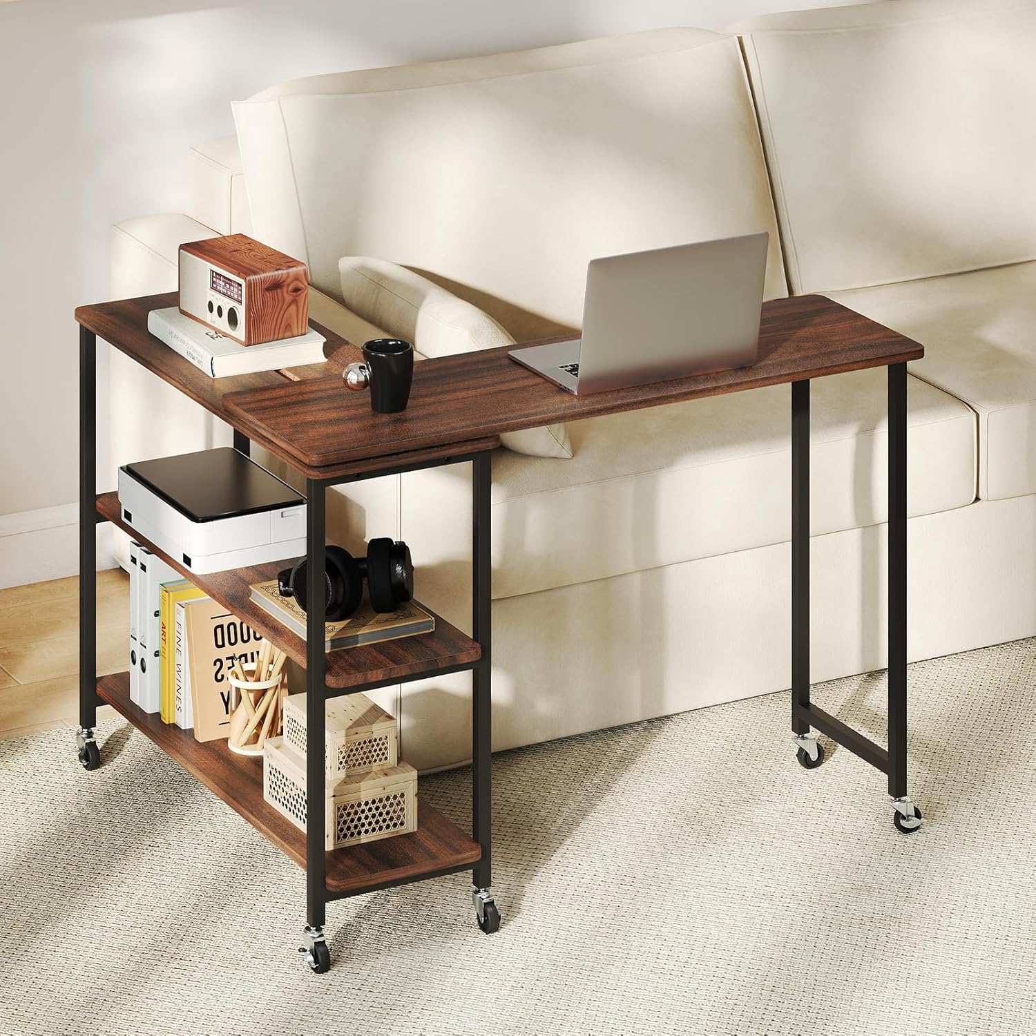 Desk Setup Laptop - 360 ° Drehbarer Beistelltisch mit 2-stufigen
