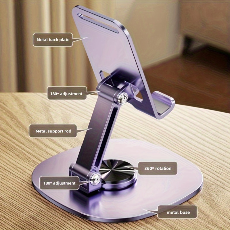 Desk Setup Essentials - 360 ° Metall-Handyhalter, Verstellbarer Klappständer, Robuste