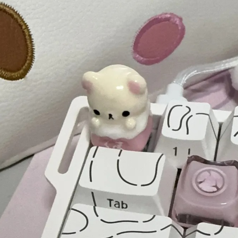 Desk Setup Girl - Kawaii Rilakkuma Tastenkappen Relax Bear Artisan
