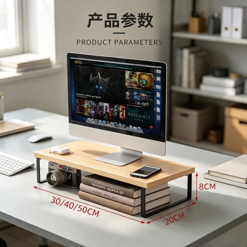 Desk Setup Riser - Erhöhter Desktop-Monitorständer mit Aufbewahrungsfunktion für den