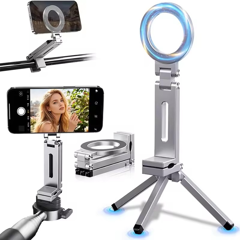 Desk Setup Essentials - Magnetischer Selfie-Handyhalter Reise-Essentials Flexibel Drehbar Freihändig