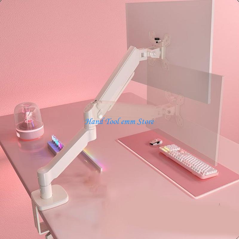 Desk Setup Monitor Arm - H37F Langarm-Bildschirm-Computerhalterung, mechanische Federhebestruktur, Monitorarm