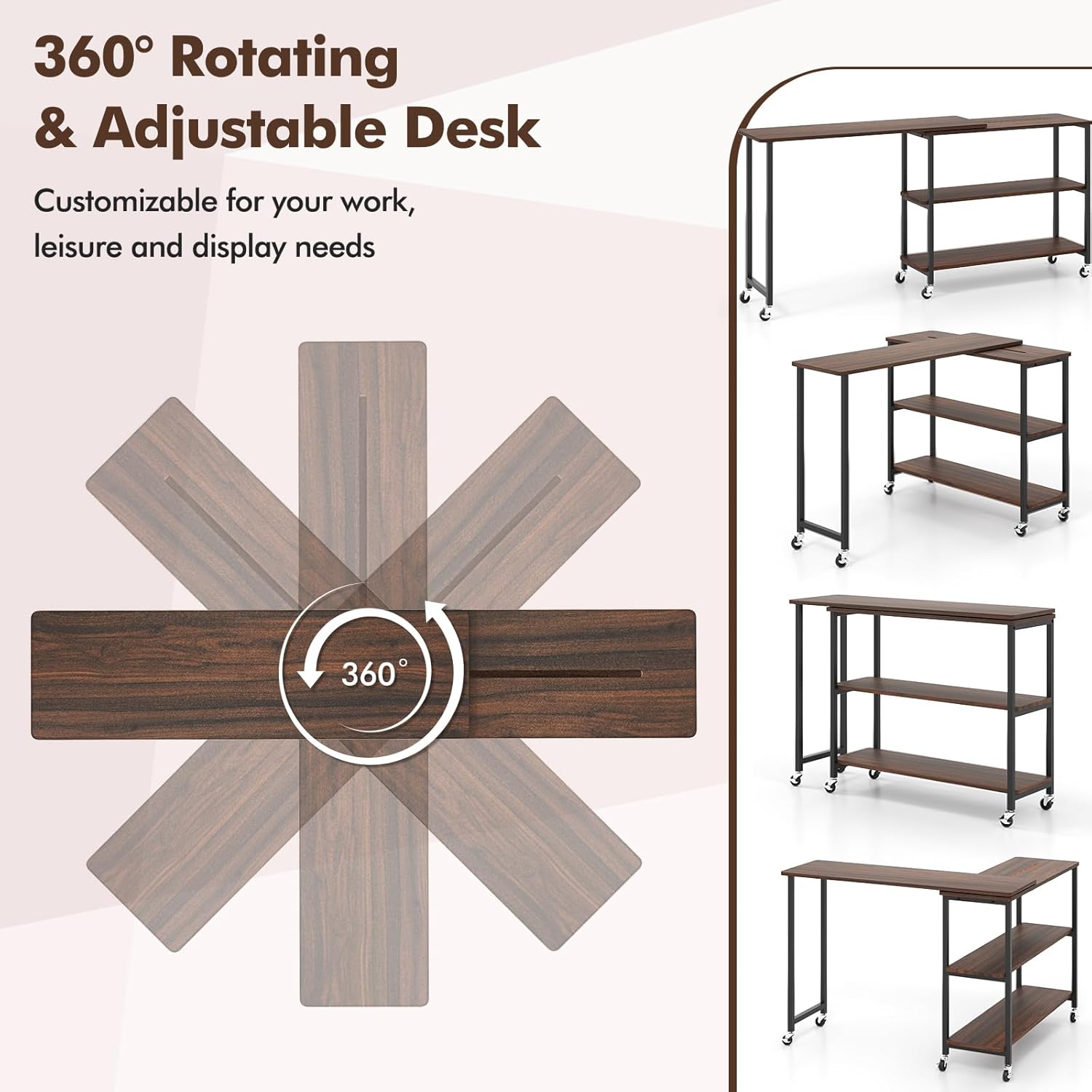 360 °   Drehbarer Beistelltisc – Desk Setup Laptop Bewertung und Preis
