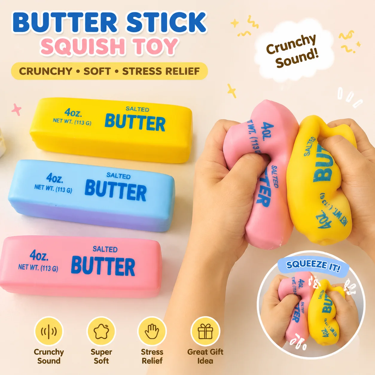 Realistisches Butter-Stick Squ – Desk Setup Decor Bewertung und Preis