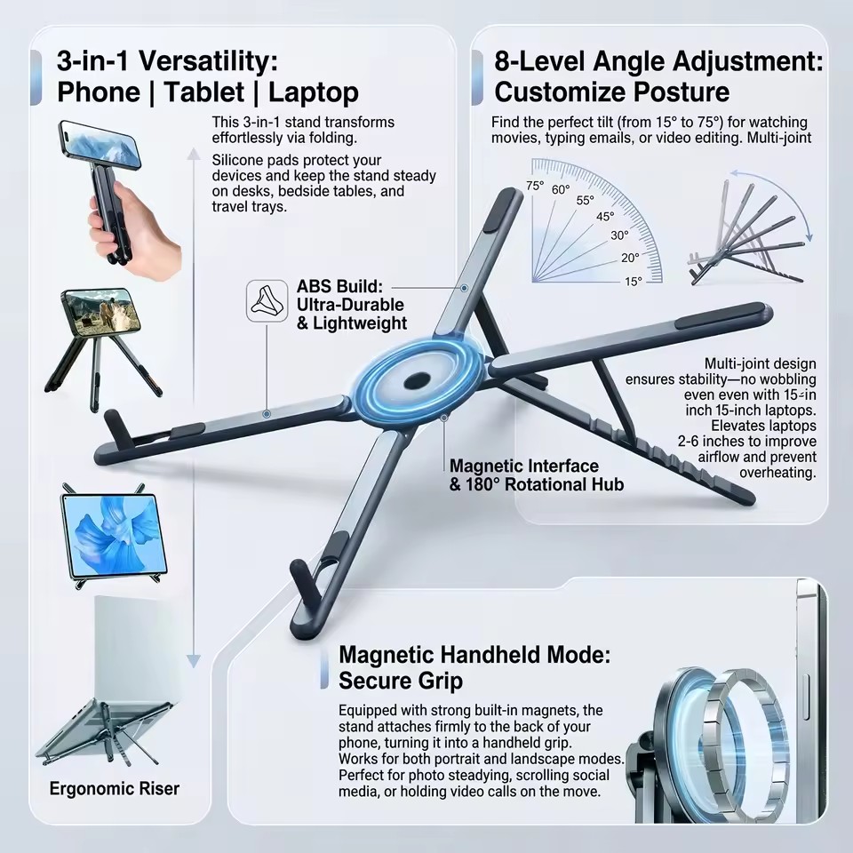Tragbarer magnetischer Telefon – Desk Setup Laptop Bewertung und Preis