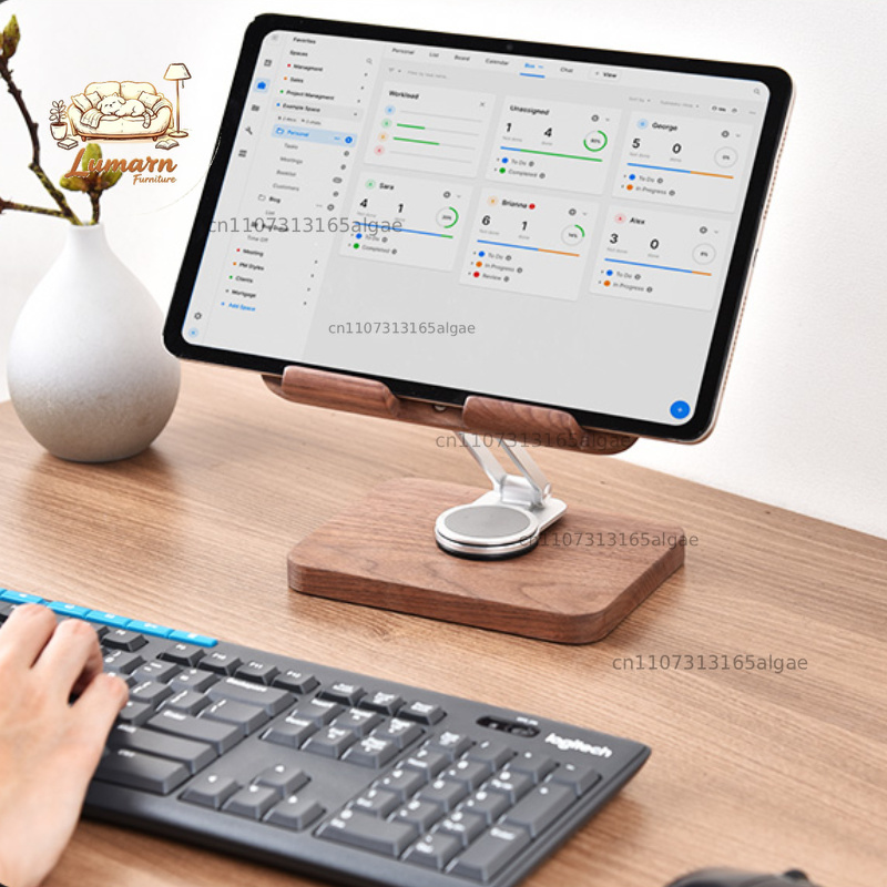 Schwarzer Walnuss-iPad-Ständer – Desk Setup Tablet Bewertung und Preis