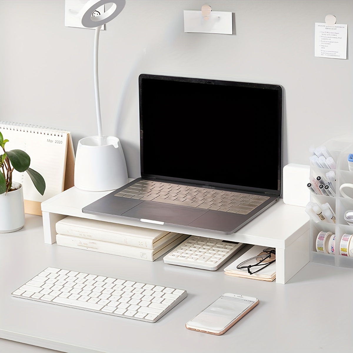 Minimalistischer Weißer MDF-Mo – Desk Setup Riser Bewertung und Preis