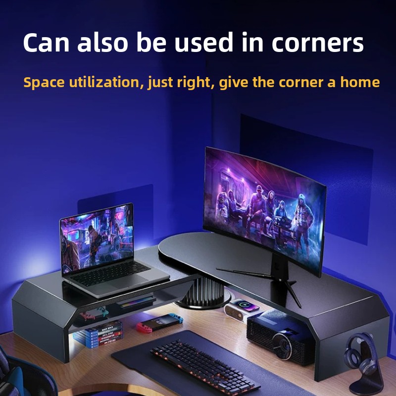 Gaming-Dual-Monitor-Ständer, B – Desk Setup Laptop And Monitor Bewertung und Preis