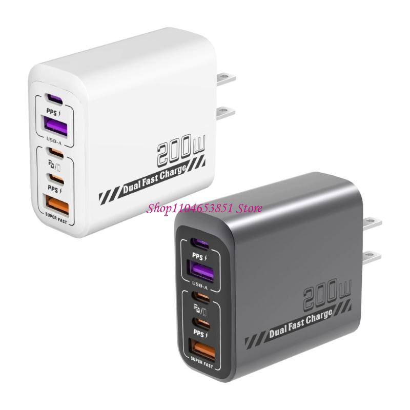 200 W 5-Port-Schnellladegerät  – Desk Setup Tablet Bewertung und Preis