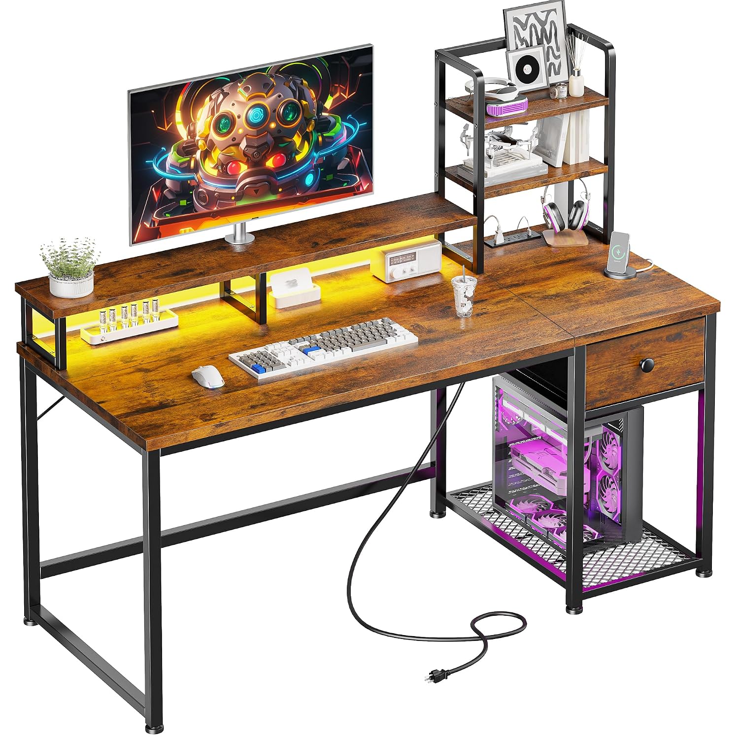 Kleiner Computertisch mit Aufs – Desk Setup Brown Bewertung und Preis