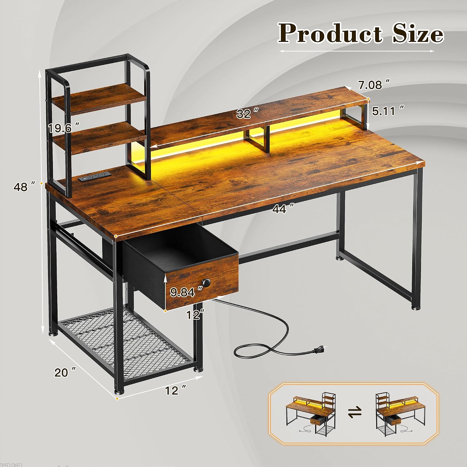 Kleiner Computertisch mit Aufs – Desk Setup Brown Bewertung und Preis