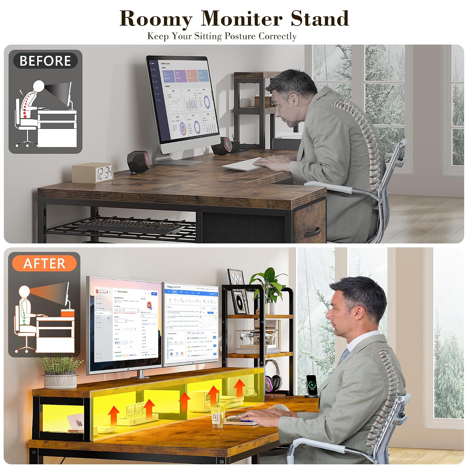 Kleiner Computertisch mit Aufs – Desk Setup Brown Bewertung und Preis