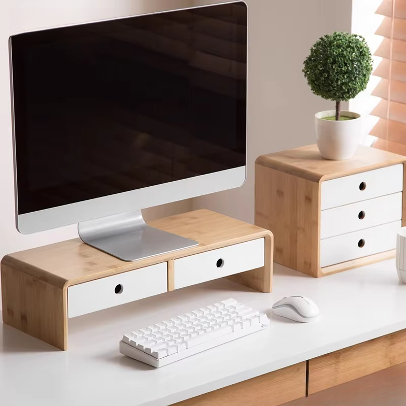 Bambus-Laptop-Monitor-Riser, u – Desk Setup Laptop And Monitor Bewertung und Preis