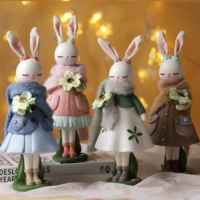 Frühlings-Blumen-Hasen-Harz-Or – Desk Setup Girl Bewertung und Preis
