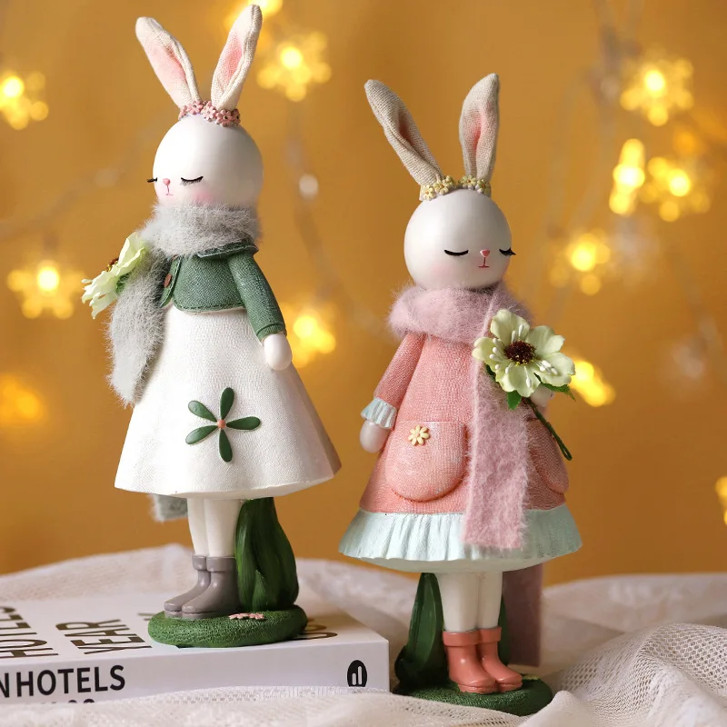 Frühlings-Blumen-Hasen-Harz-Or – Desk Setup Girl Bewertung und Preis